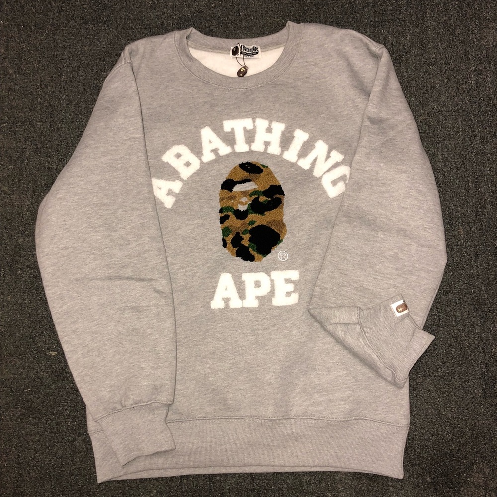 Bape/Bathing Ape Embroidered Ape Head Sweatshirt